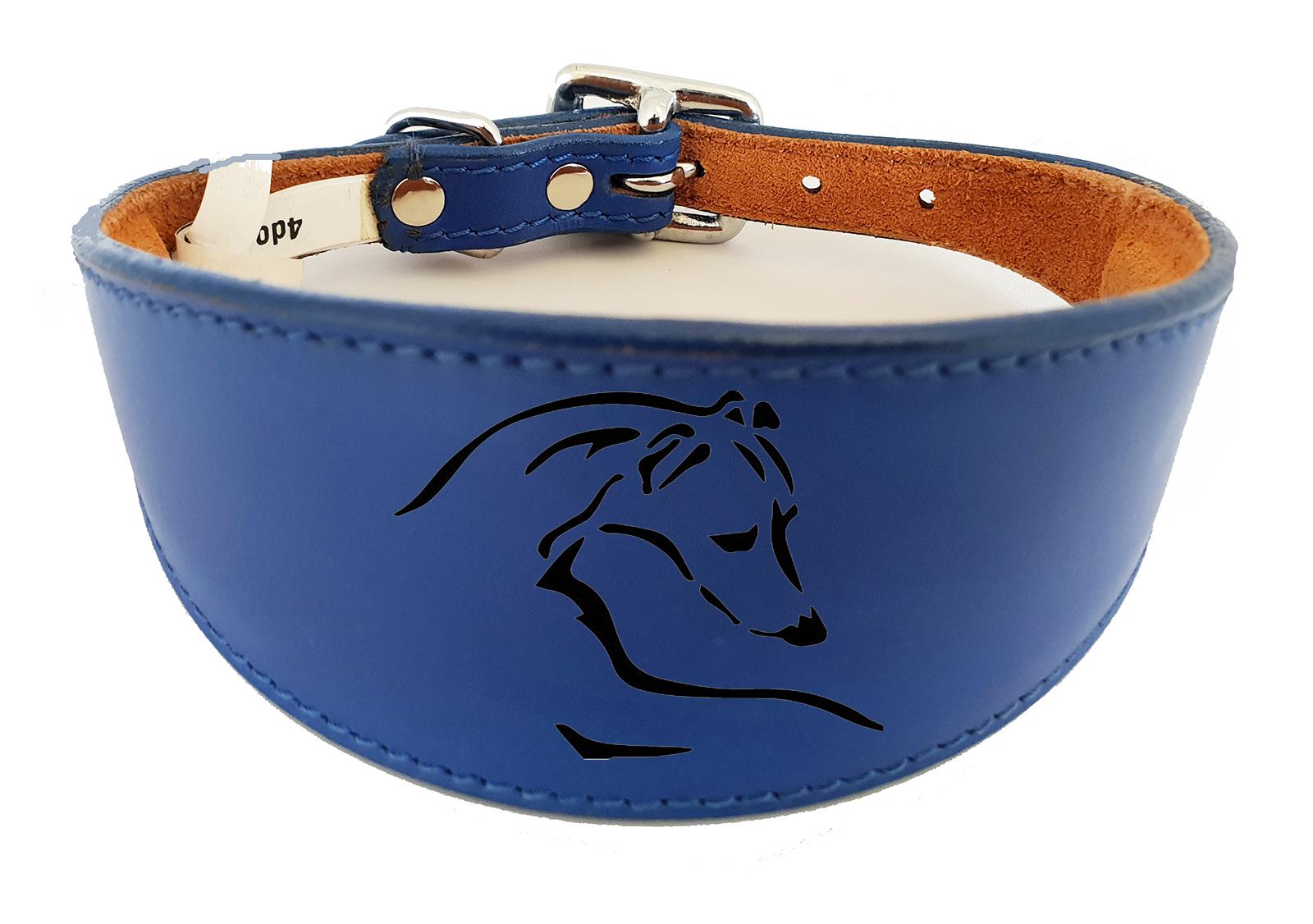 Dog Collar Leather Greyhound Collar Whippet Collar Padded Backing Laser Engraved D12