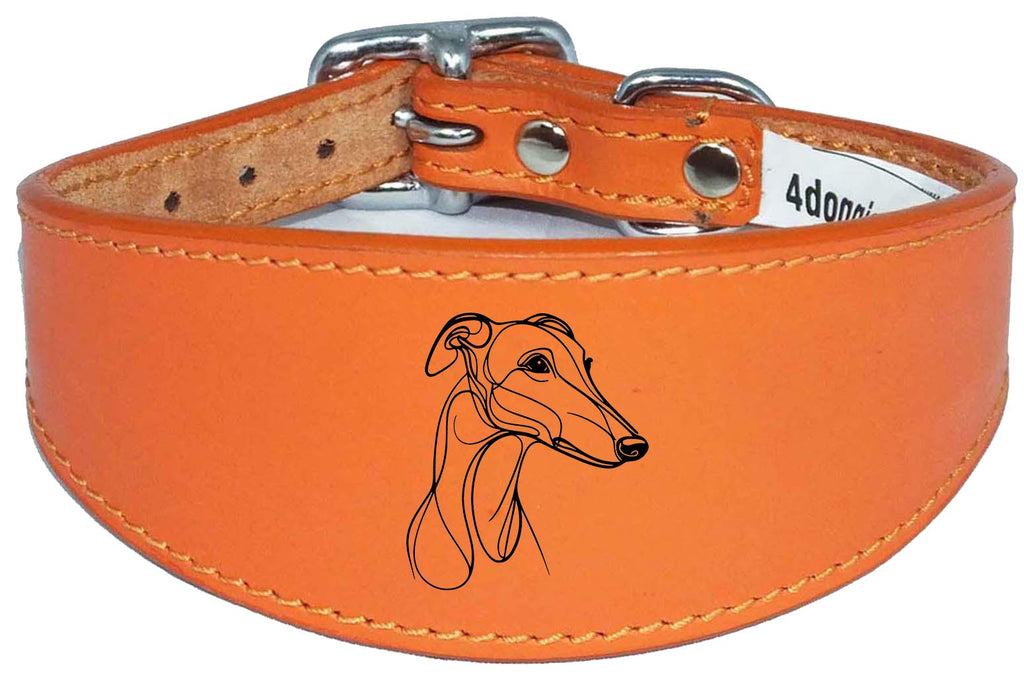 Sighthound Collar Luxury Padded Leather Handmade in the UK NL 17