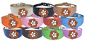Sighthound Whippet Greyhound Lurcher Decorative Flower Design Leather Collar FD3-7