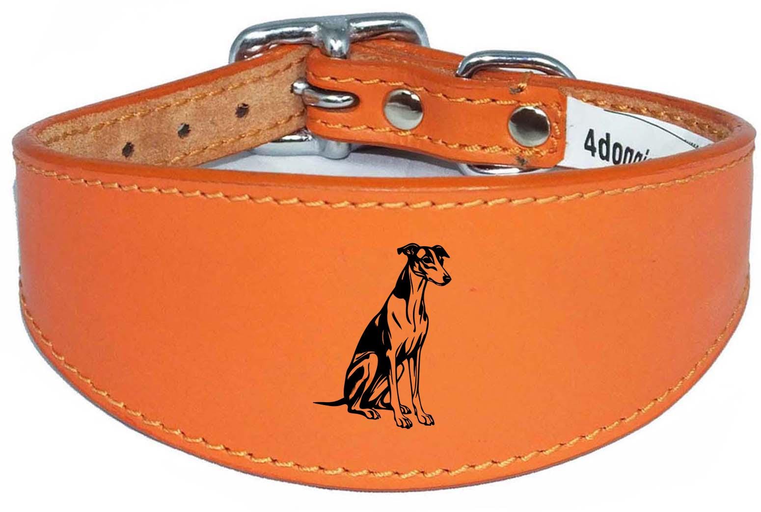 Sighthound Whippet Greyhound Handmade Wide Leather Collar NL 43
