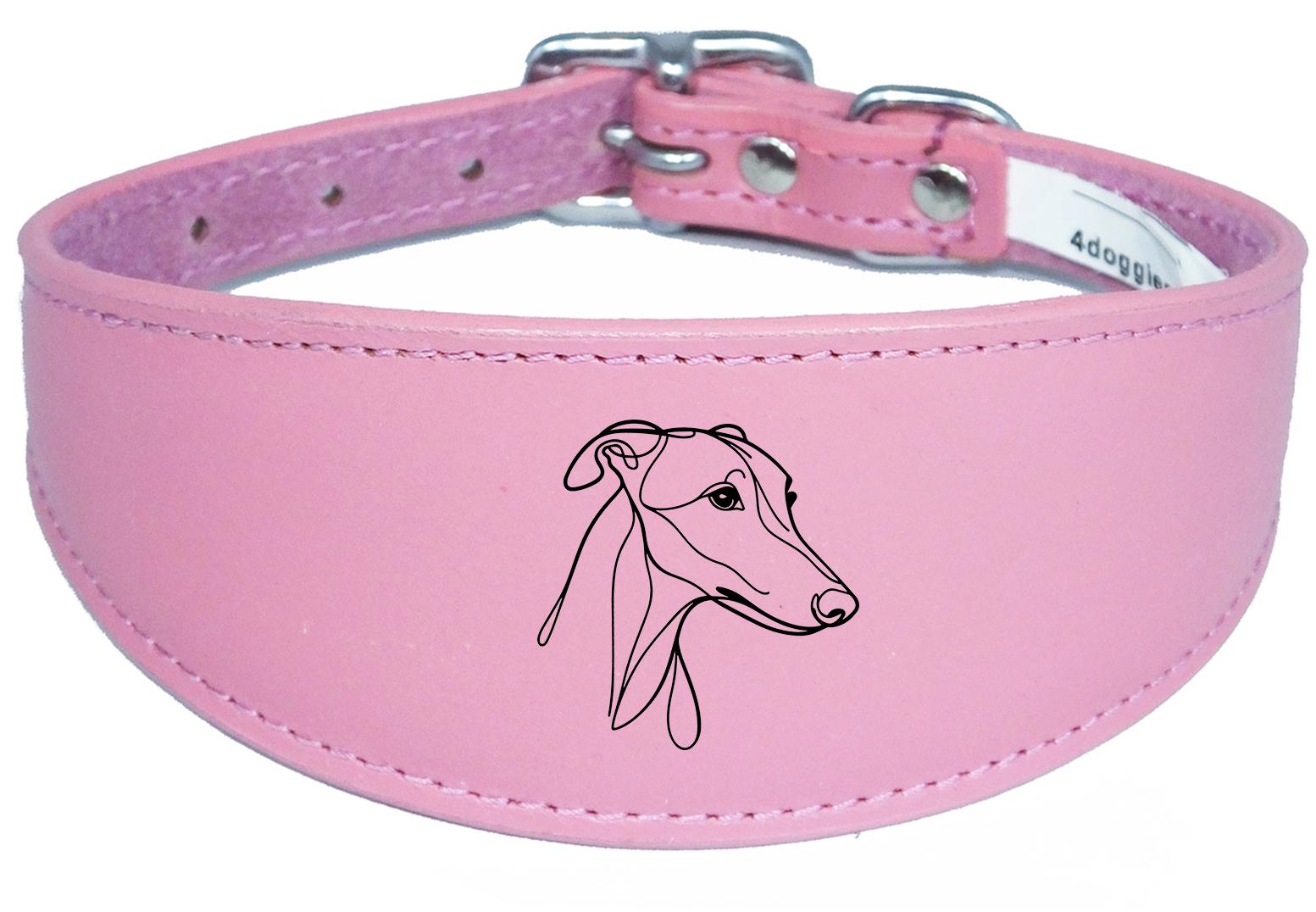 Wide Greyhound Sighthound Whippet Dog Collar with Padded Backing NL 11