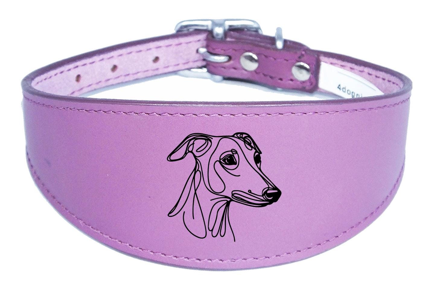 Wide Leather Handmade Collar For Greyhound Whippet Sighthound NL 35