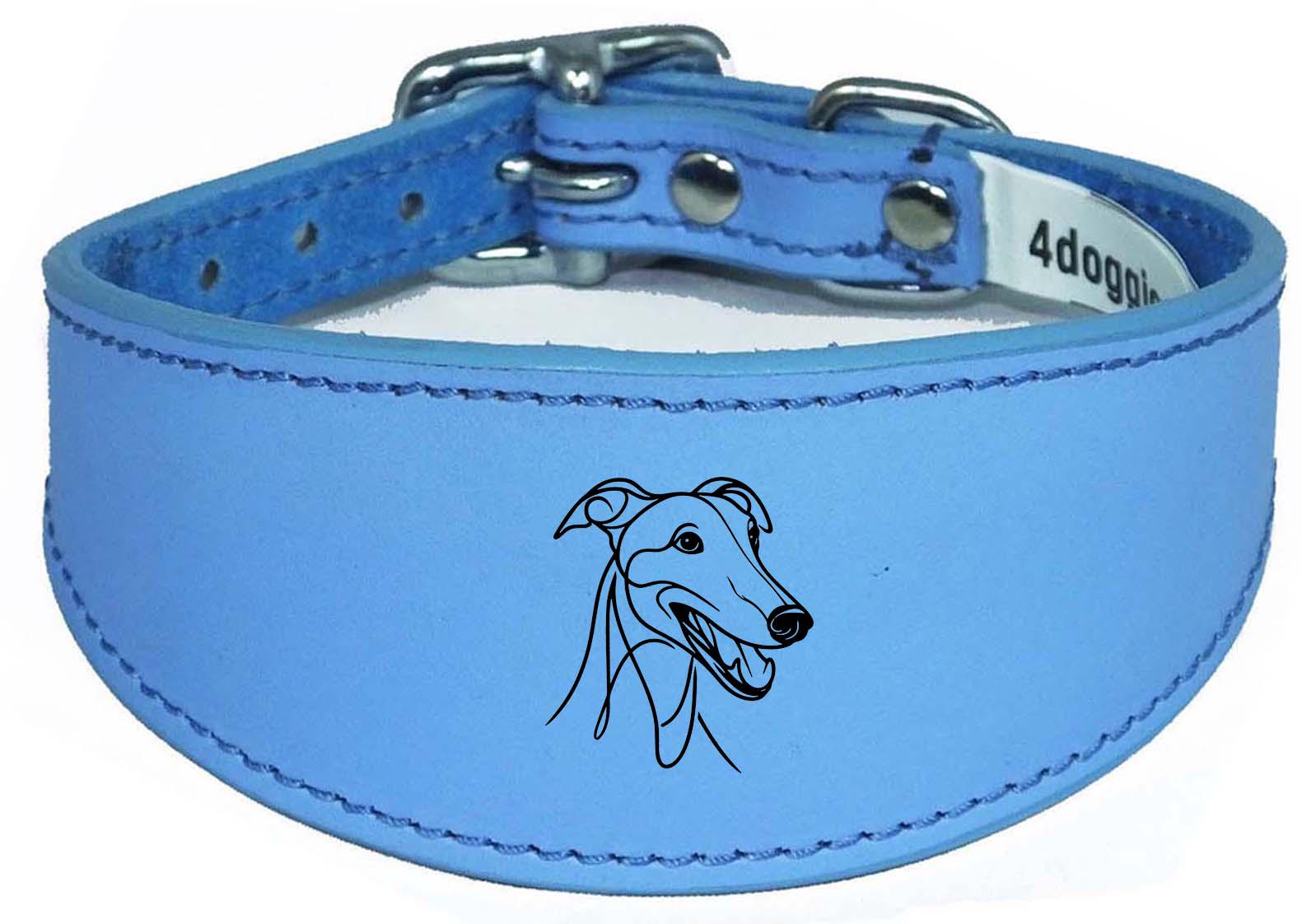 Sighthound Leather Greyhound Whippet Dog Collar with Padded Backing NL 3