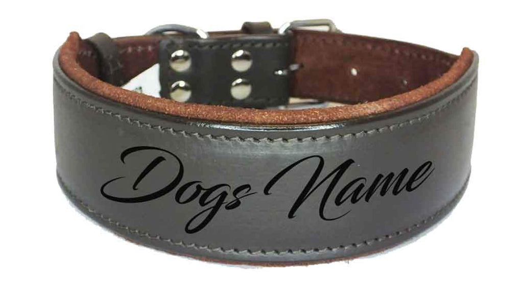 Personalised Leather Staffy Dog Collar Bull Terrier Bulldog Dogs Name Collar