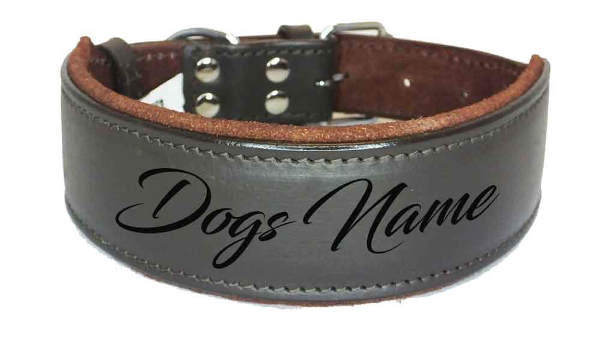 Personalised Leather Staffy Dog Collar Bull Terrier Bulldog Dogs Name Collar
