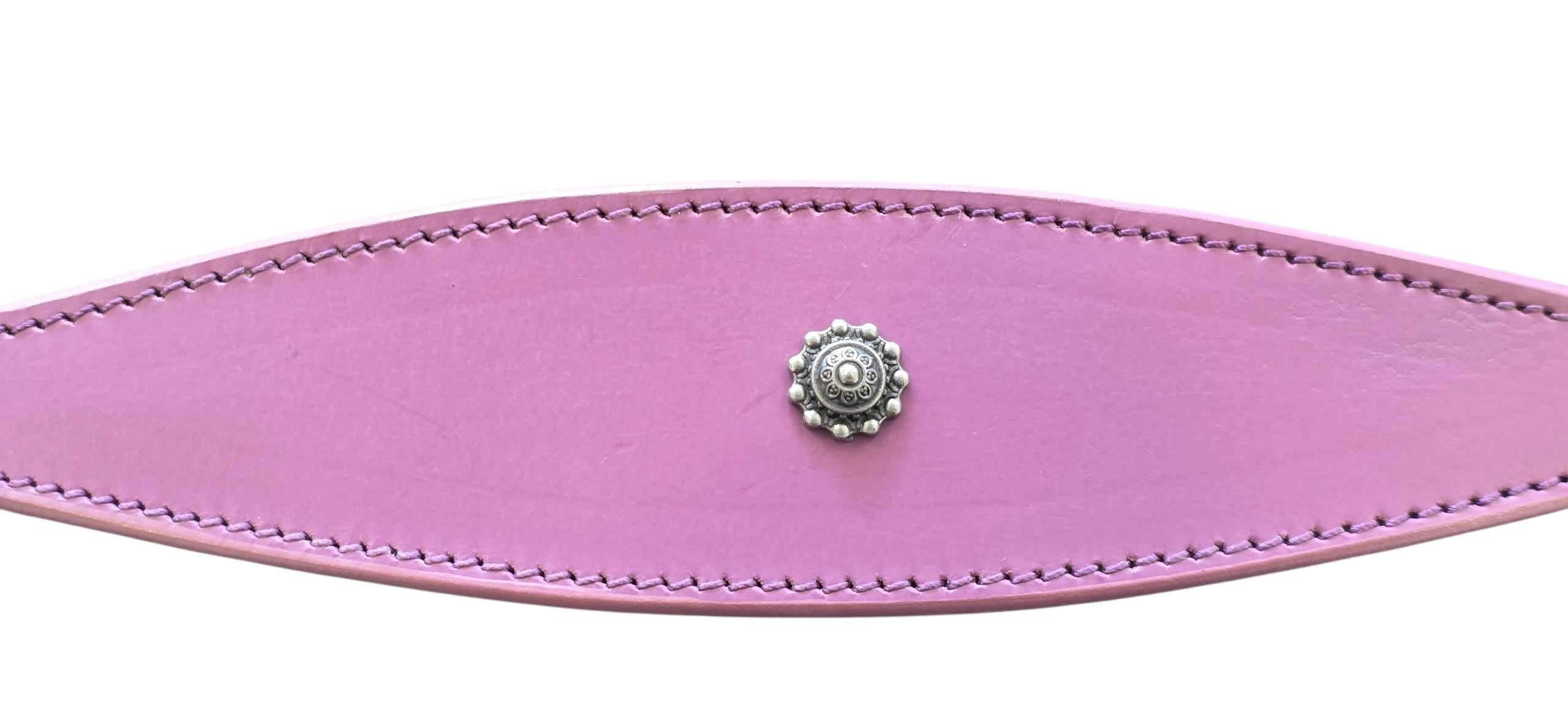 Leather Collar For Sighthound Whippet Greyhound Lurcher Decorative Stud Design DS 7