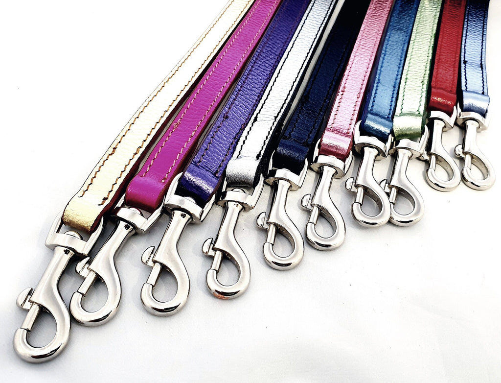 Leather Foil Dog Leads Leashes 100 cm Long 1 cm Wide, Long Dog Lead