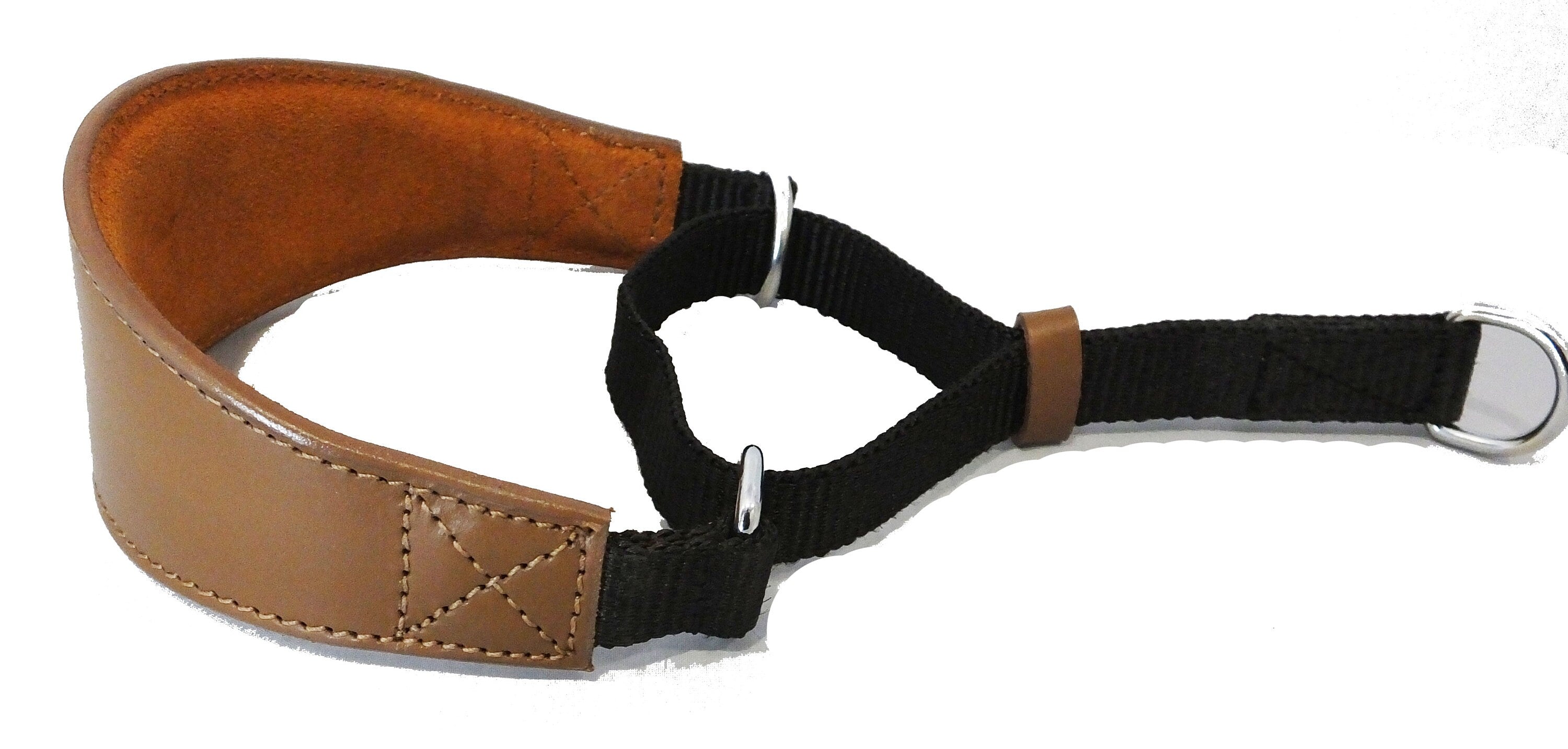 Italian Greyhound Whippet  Greyhound Afghan Saluki Leather Dog Collar Padded Suede Backing Martingale D17