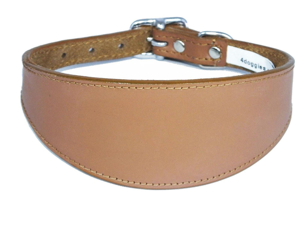 Iggy, Whippet, Greyhound, Lurcher Plain Leather Collar Sude Backing