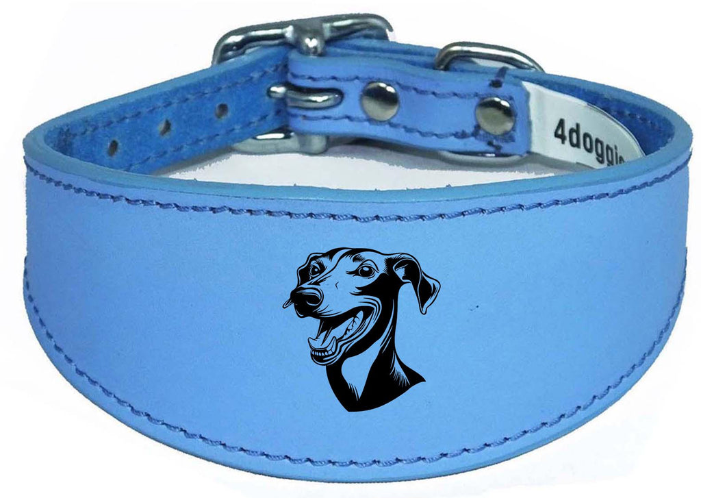 Handmade Wide Leather Sighthound Whippet Greyhound Collar NL 44