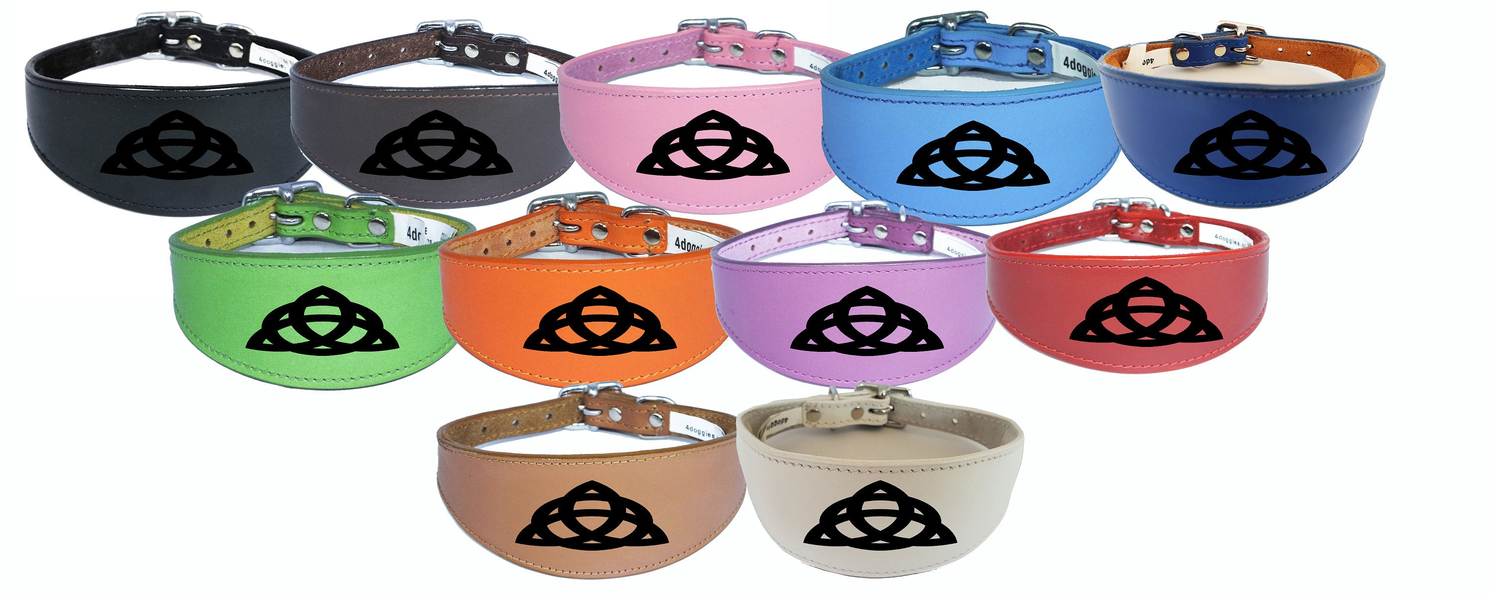 Dog Collar Leather Greyhound Collar Whippet Collar Padded Backing Laser Engraved D7