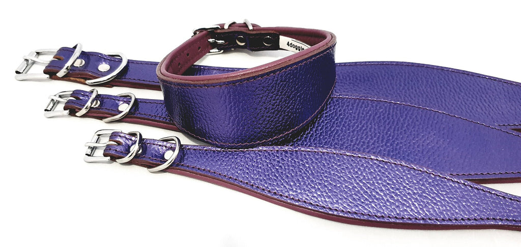 Luxury Foil Leather Dog Collar For Italian Greyhound whippet Sighthound Greyhound