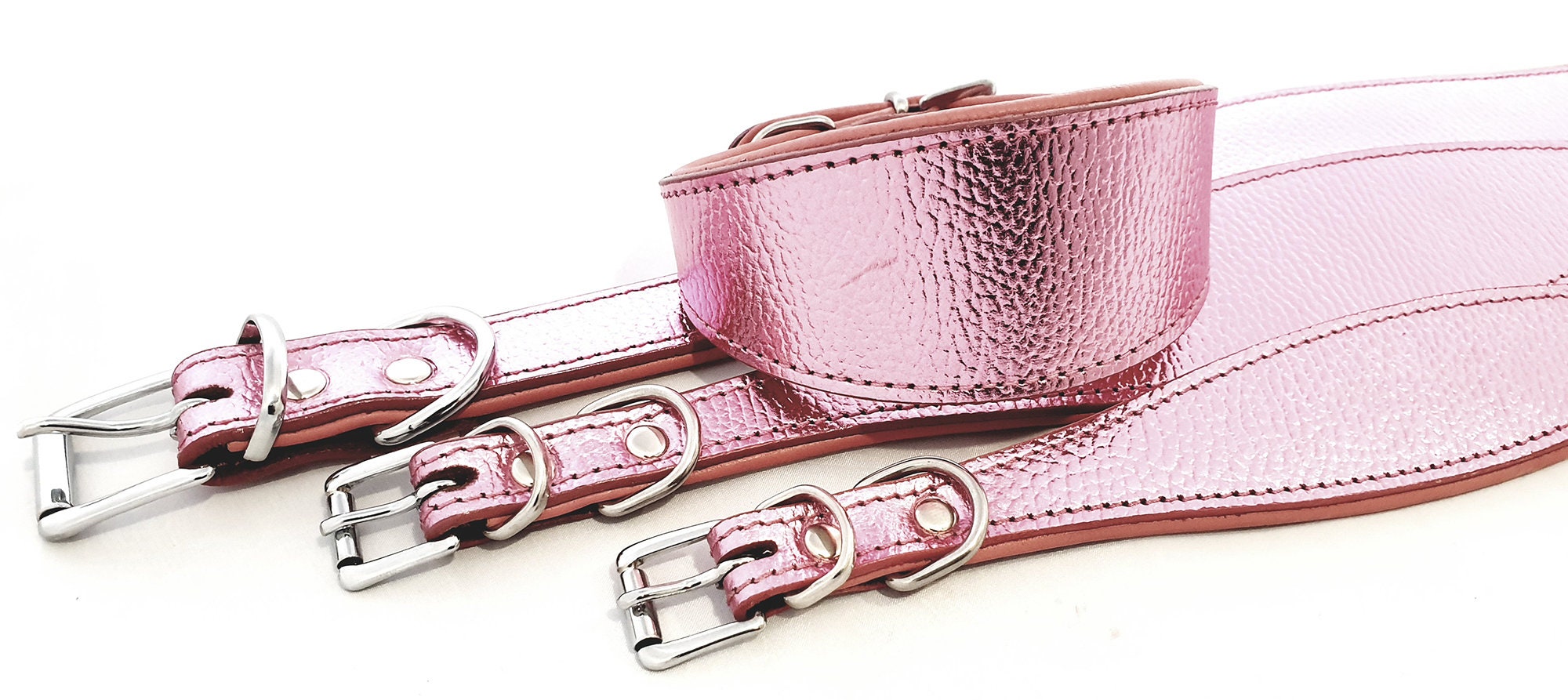 Luxury Foil Leather Dog Collar For Italian Greyhound whippet Sighthound Greyhound