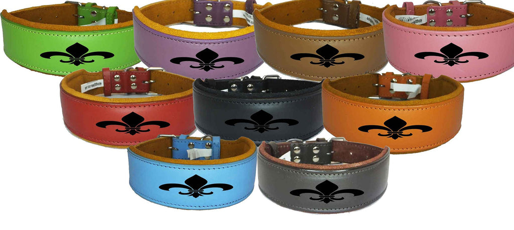 Leather Staffordshire Bull Terrier Dog Collar Padded Dog Collars Staffy Bulldog Padded collar D9