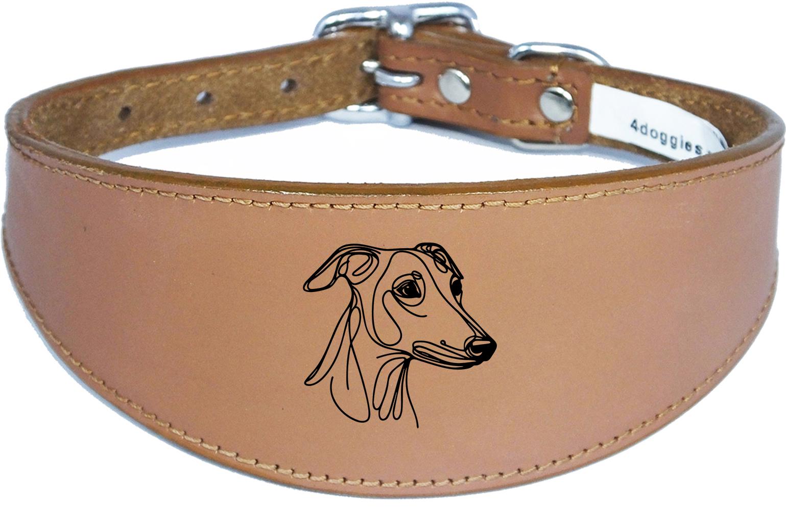 Wide Leather Handmade Collar For Greyhound Whippet Sighthound NL 35