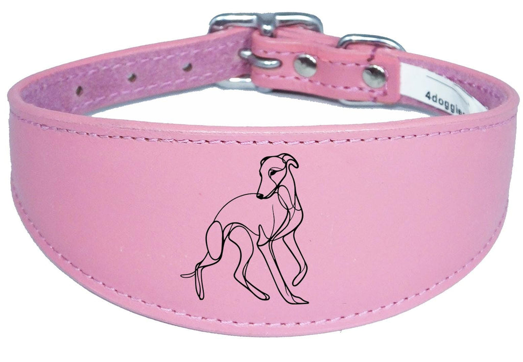 Whippet Sighthound Collar Luxury Padded Leather Handmade in the UK NL 18