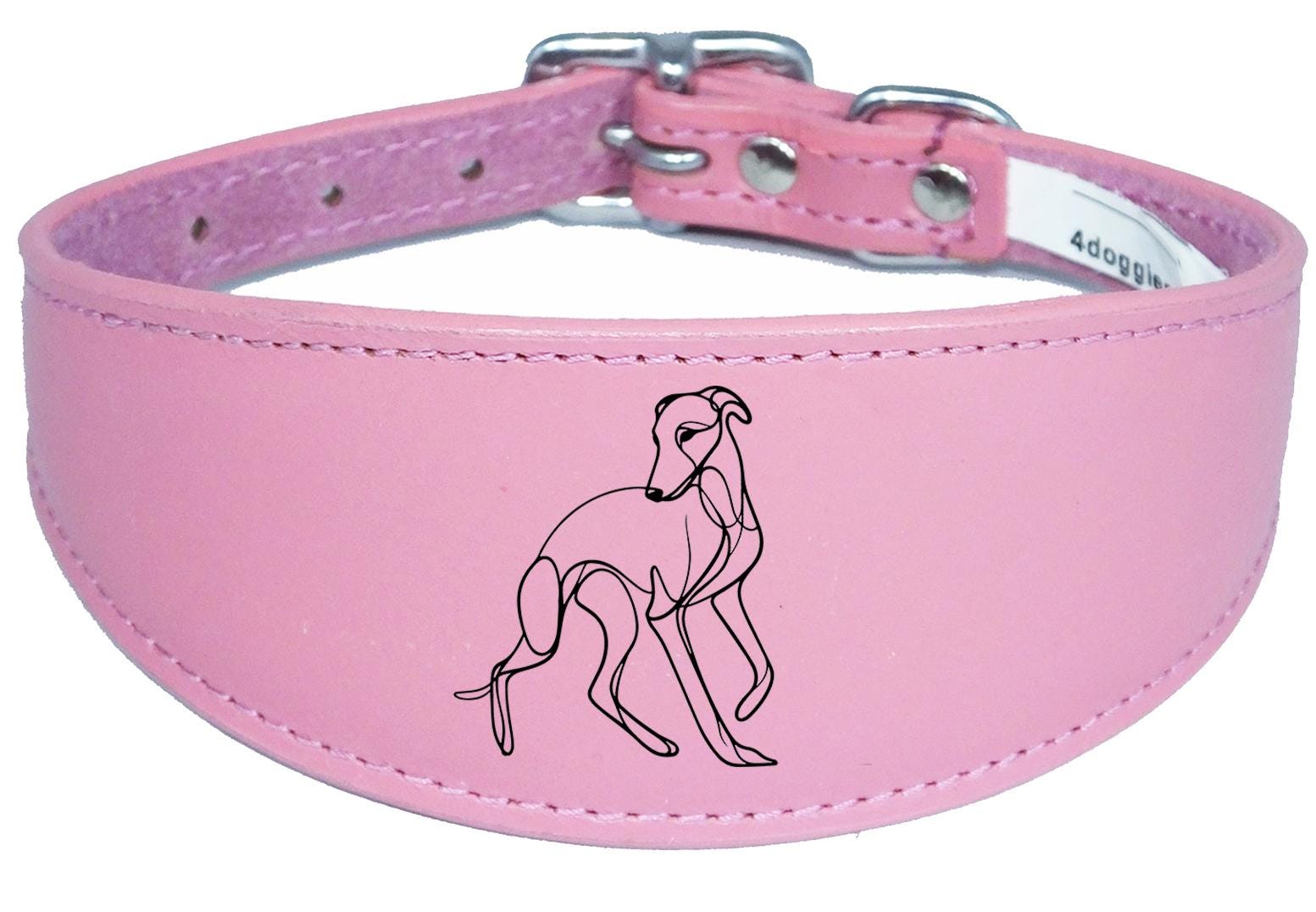 Whippet Sighthound Collar Luxury Padded Leather Handmade in the UK NL 18