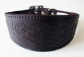 Brown Celtic Design Leather Dog Collars Whippet Collar Greyhound Collar Galgo