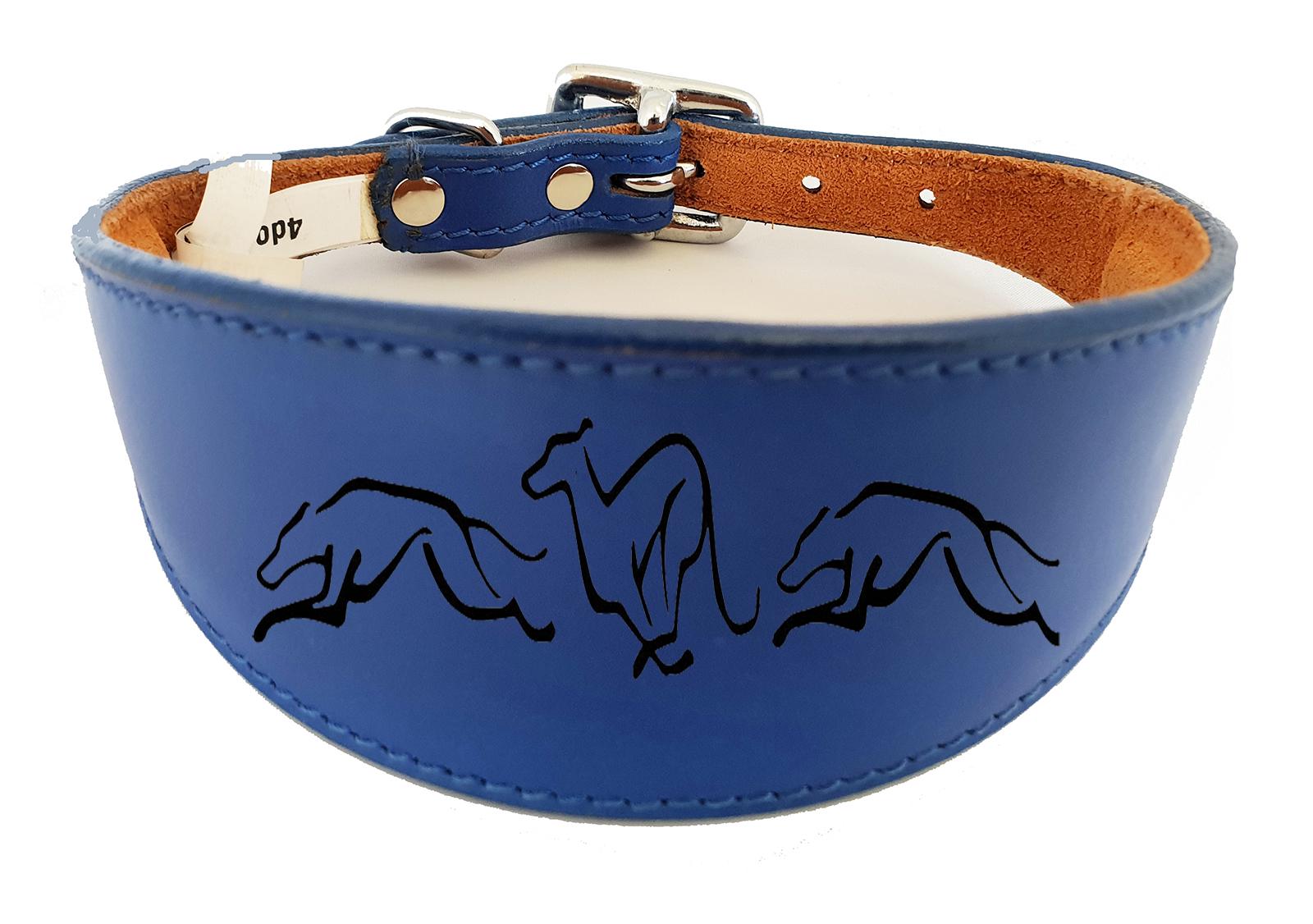 Dog Collar Leather Greyhound Collar Whippet Collar Padded Backing Engraved Running Hound