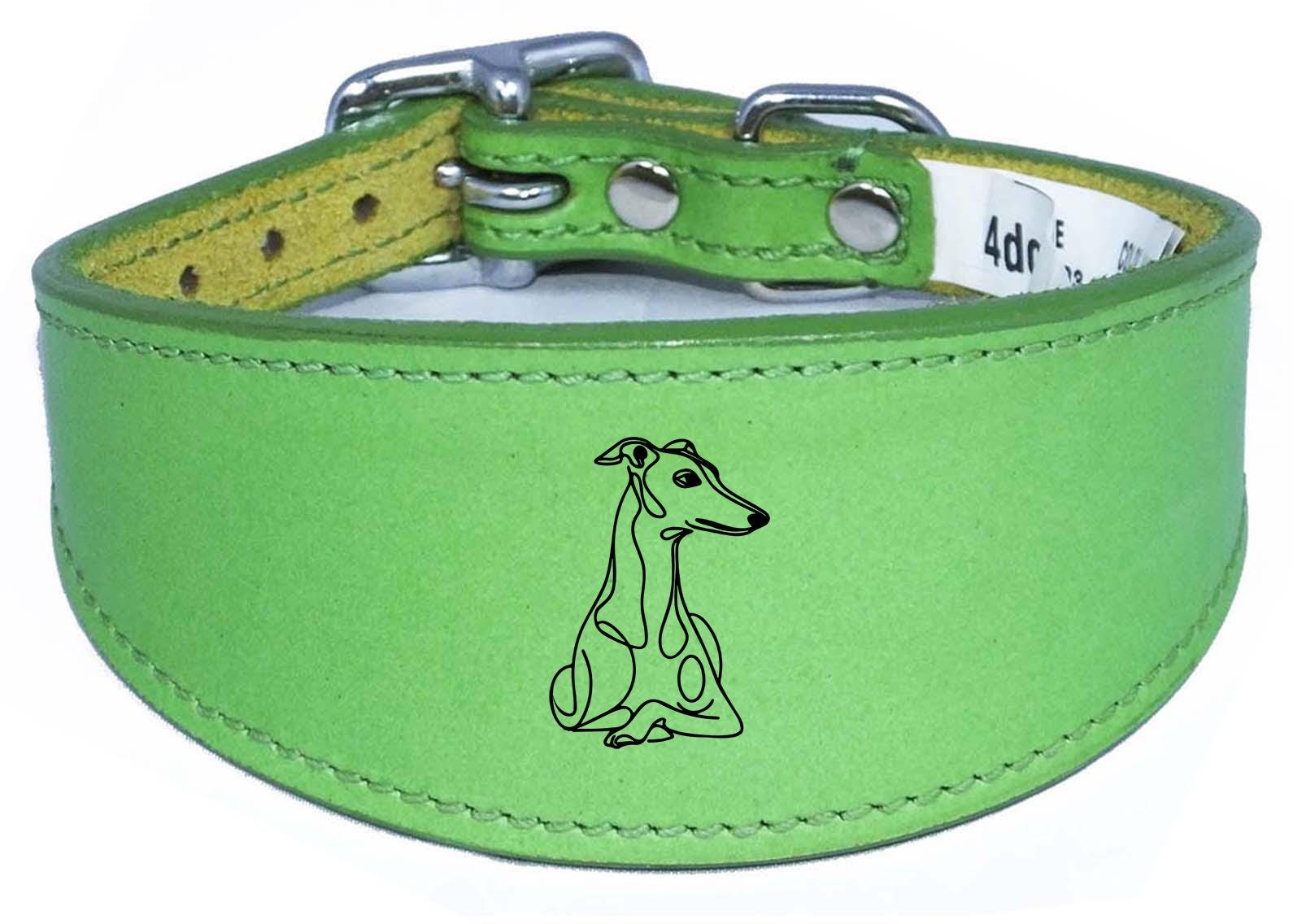 Leather Handmade Wide Collar For Greyhound Whippet Sighthound NL 38