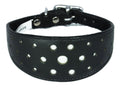 Black Circle Glitter Design Leather Whippet Collar Greyhound Collar Sight hound Dogs Collar