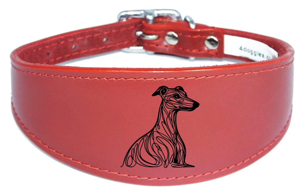 Wide Leather Handmade Collar For Greyhound Whippet Sighthound NL 37