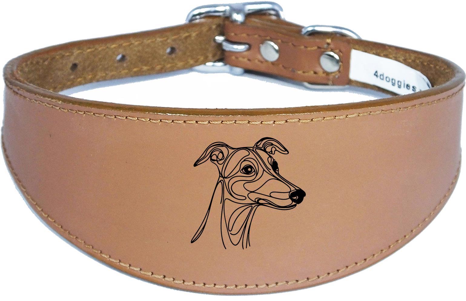 Wide Leather Collar For Greyhound Whippet Sighthound NL 33