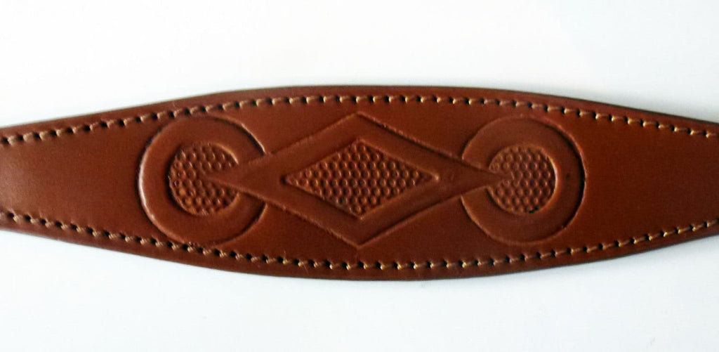 Tan Retro Embossed Leather Whippet Collar Greyhound Collar Dog Collars Galgo