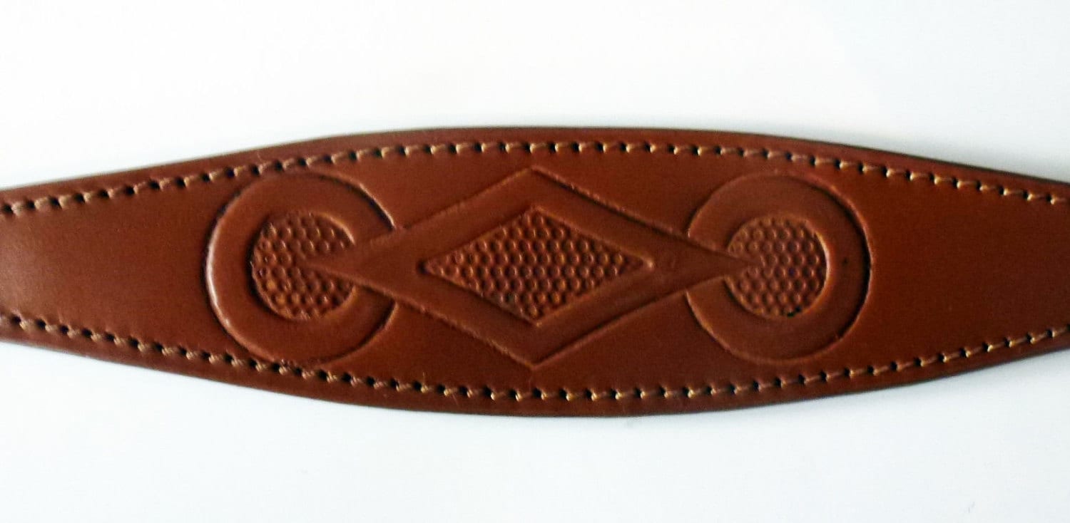 Tan Retro Embossed Leather Whippet Collar Greyhound Collar Dog Collars Galgo