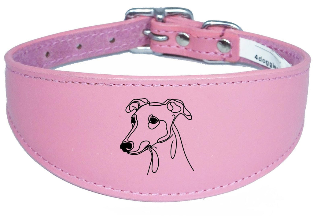 Sighthound Leather Handmade Wide Collar For Greyhound Whippet NL 39