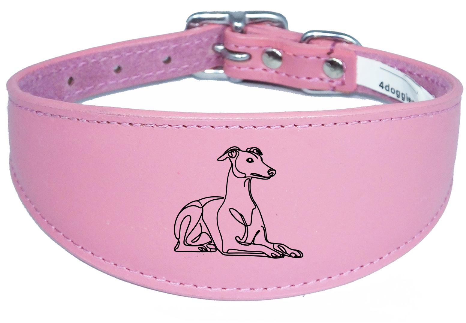 Wide Leather Collar For Greyhound Whippet Sighthound NL 32