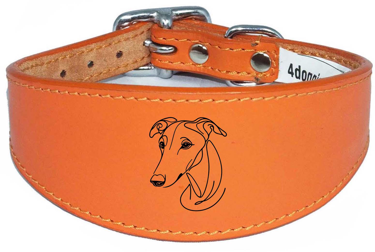 Wide Whippet Dog Collar Greyhound Sighthound with Padded Backing NL 13