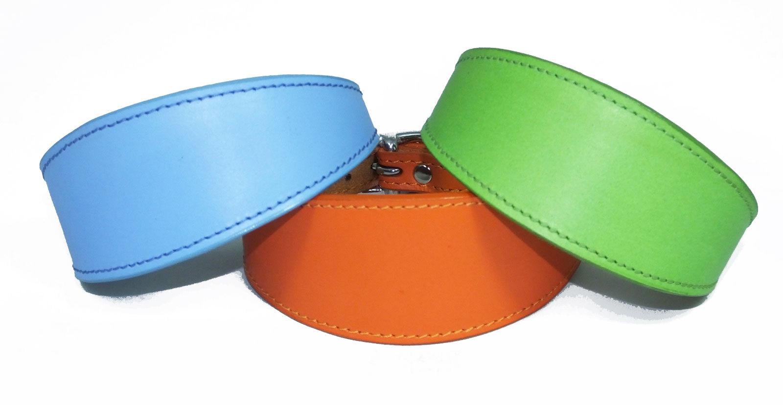 Iggy, Whippet, Greyhound, Lurcher Plain Leather Collar Sude Backing