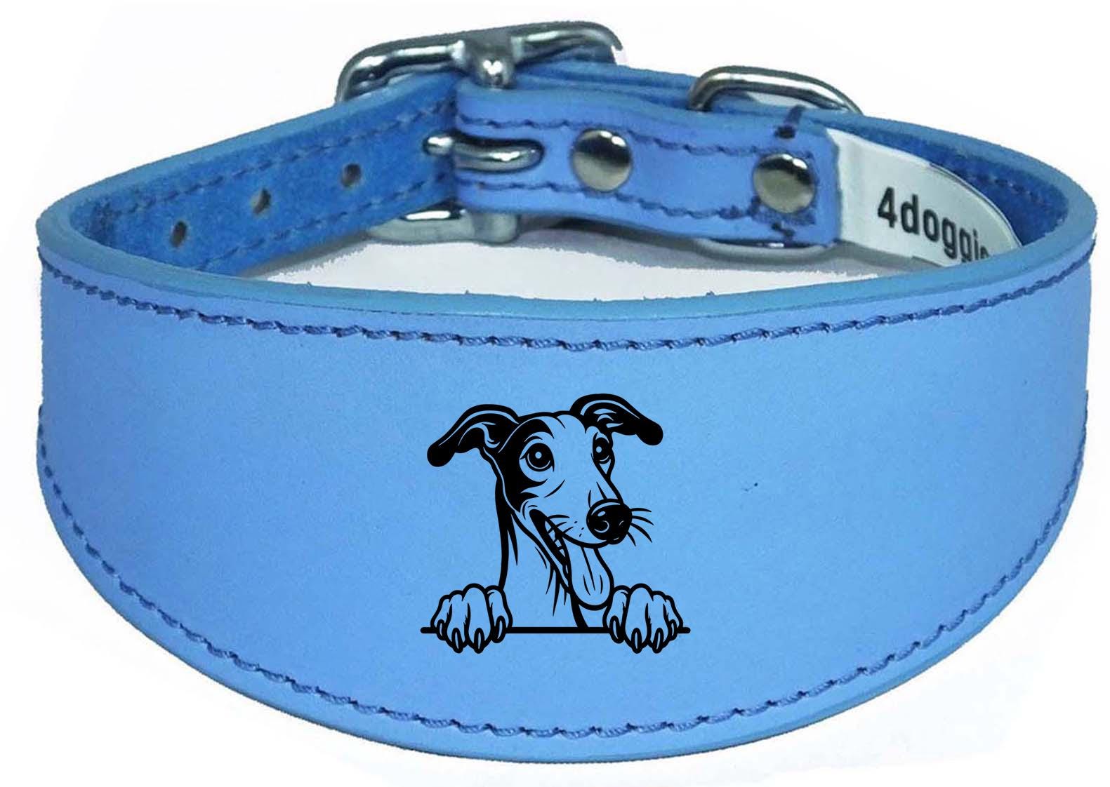 Iggy Greyhound Whippet Sighthound Padded Leather Collar NL 28