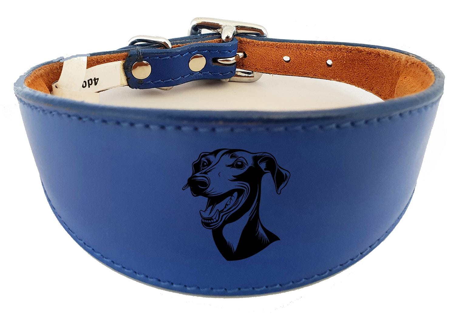 Handmade Wide Leather Sighthound Whippet Greyhound Collar NL 44