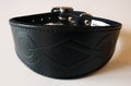 Black Retro Embossed Leather Whippet Collar Greyhound Collar Dog Collars Galgo