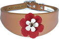Greyhound Sighthound Whippet Lurcher Decorative Flower Design Leather Collar FD4-7