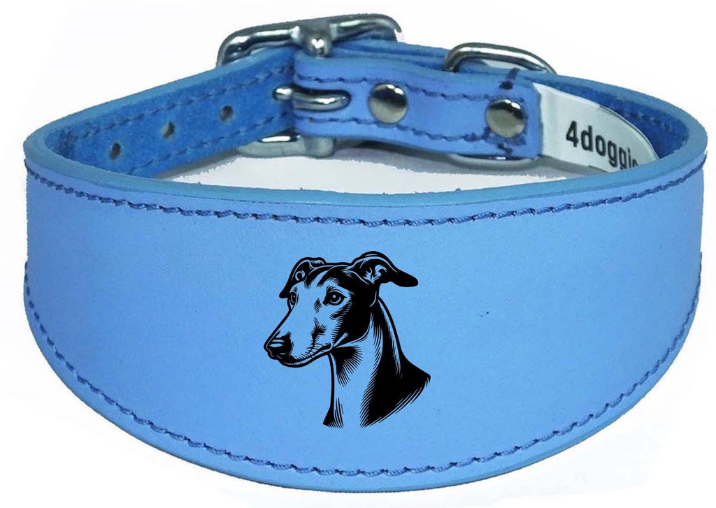 Sighthound Handmade Wide Leather Collar For Greyhound Whippet NL 40