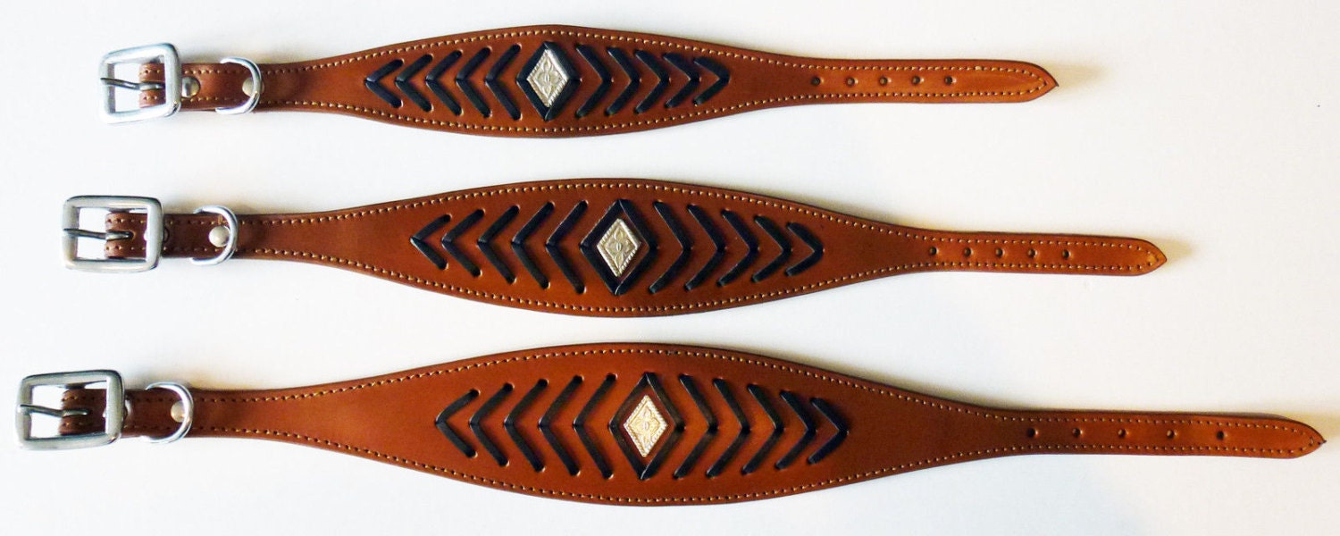 Tan Fish Bone Leather Whippet Greyhound Collar colliers pour lévriers galgos