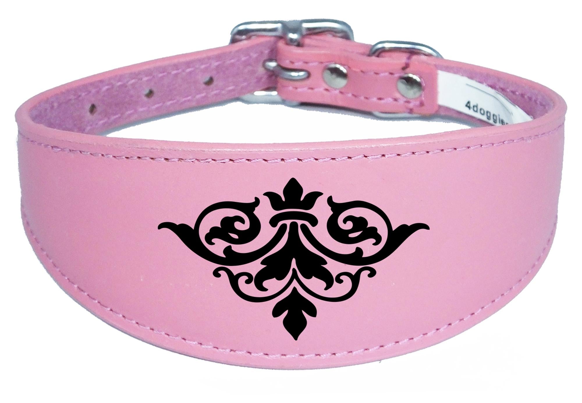 Italian Greyhound Collar Whippet Collar Greyhound Collar Padded Backing Dog Collar Engraved D19