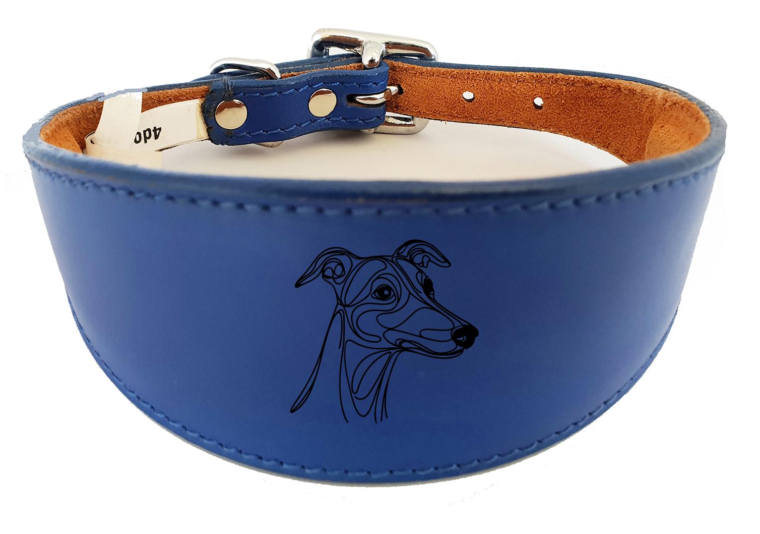 Wide Leather Collar For Greyhound Whippet Sighthound NL 33