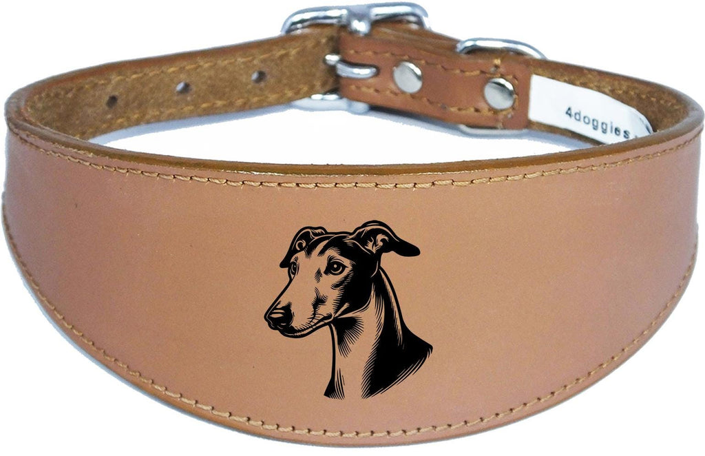 Sighthound Handmade Wide Leather Collar For Greyhound Whippet NL 40