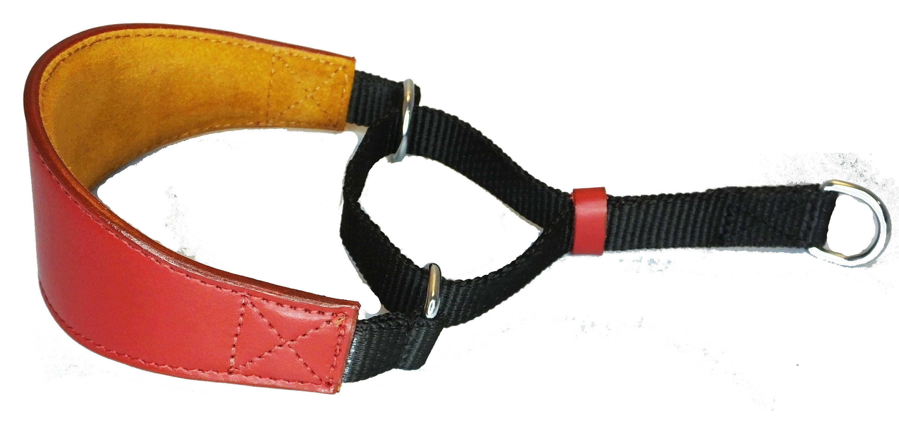 Greyhound Whippet Leather Dog Collar Padded Suede Backing Hound Martingale D10