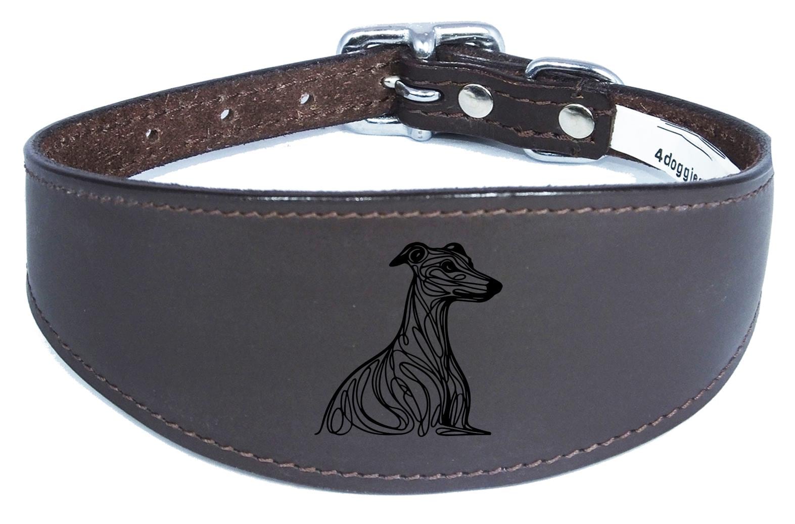 Wide Leather Handmade Collar For Greyhound Whippet Sighthound NL 37