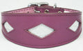 Purple Leather Whippet Collar Greyhound Sparkle Glitter Diamond Dog Collar Galgo Hound