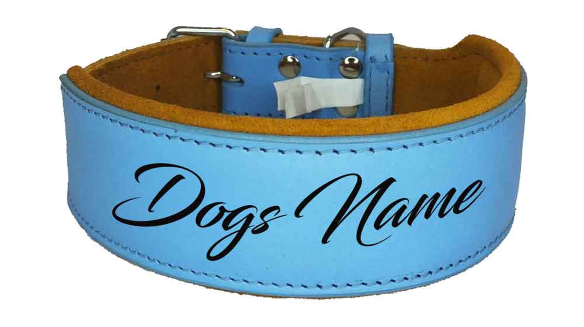 Personalised Leather Staffy Dog Collar Bull Terrier Bulldog Dogs Name Collar