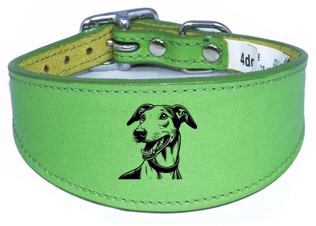 Wide Leather Handmade Sighthound Whippet Greyhound Collar NL 46