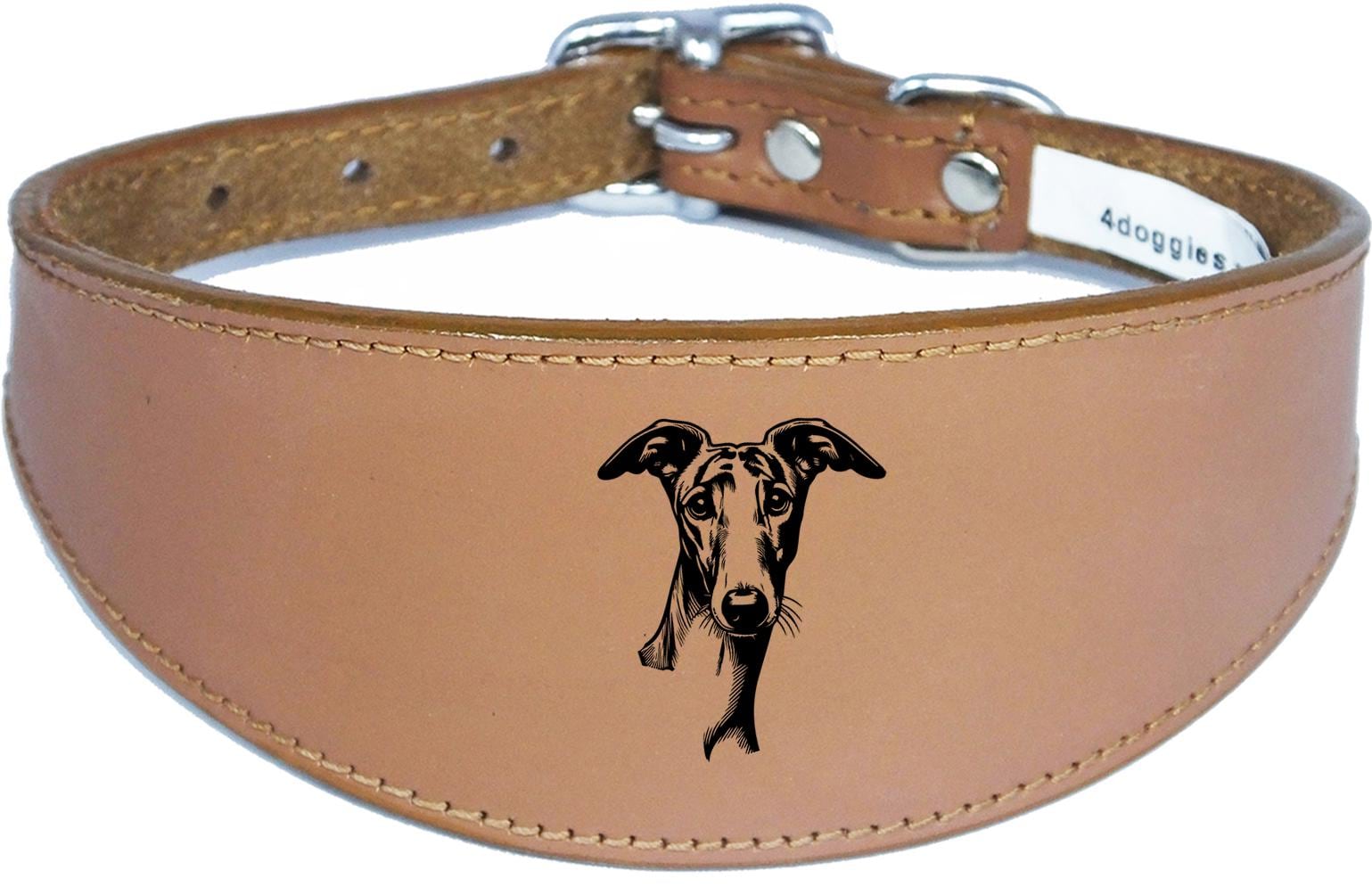 Whippet Greyhound Handmade Wide Leather Collar For Sighthound NL 42