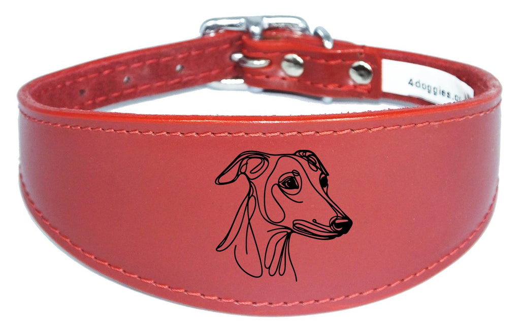 Wide Leather Handmade Collar For Greyhound Whippet Sighthound NL 35