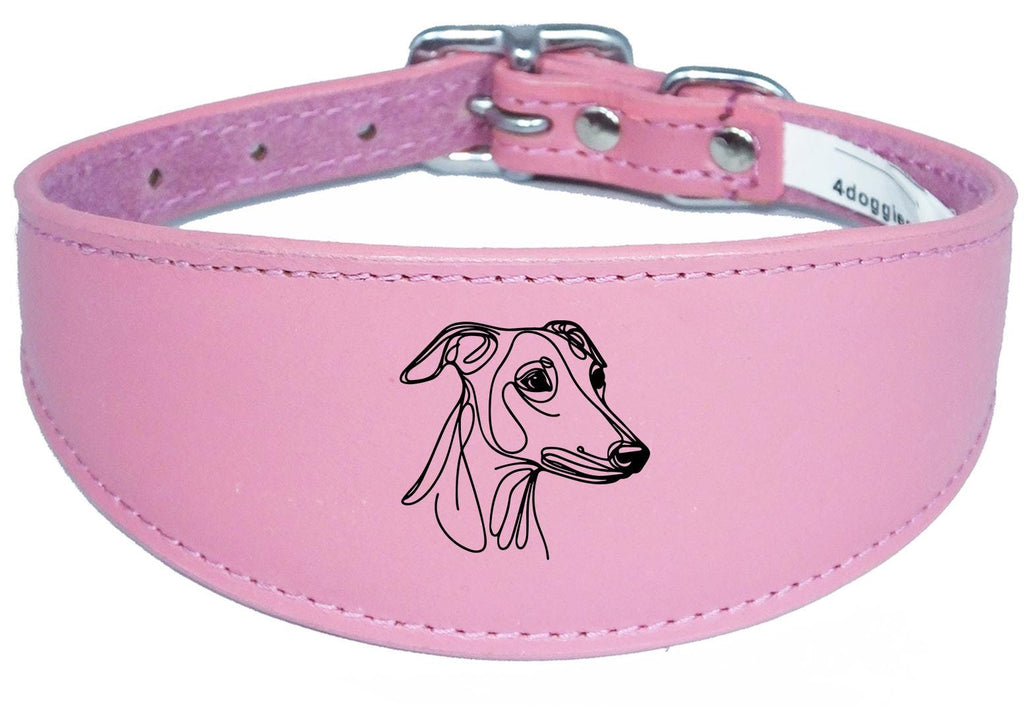 Wide Leather Handmade Collar For Greyhound Whippet Sighthound NL 35